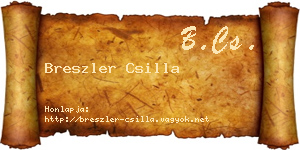 Breszler Csilla névjegykártya